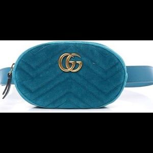 GUCCI Velvet Matelasse GG Marmont Belt Bag Fanny P